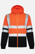 Men Hi Viz Reflective Tape Zipper Hoodie